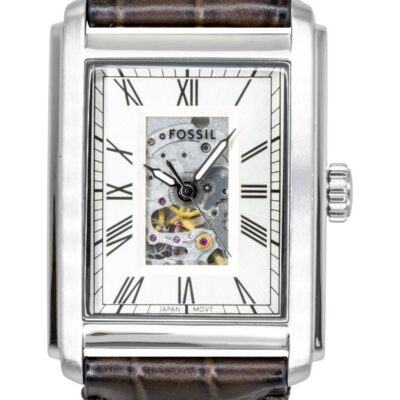 Fossil Carraway Croco Leather Strap Open Heart Beige Dial Automatic ME3272 Men's Watch