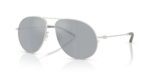 Moncler Men's ME4002 Matte Silver/Grey Silver Flash Sunglasses