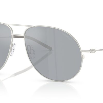 Moncler Men's ME4002 Matte Silver/Grey Silver Flash Sunglasses