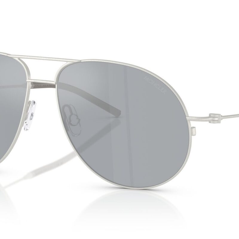 Moncler Men's ME4002 Matte Silver/Grey Silver Flash Sunglasses Moncler Men's ME4002 Matte Silver/Grey Silver Flash Sunglasses