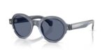 Moncler Men's ME6003 Gloss Transparent Blue/Blue Sunglasses