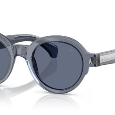 Moncler Men's ME6003 Gloss Transparent Blue/Blue Sunglasses