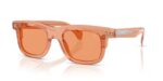 Moncler Men's ME6004 Transparent Peach/Orange Sunglasses