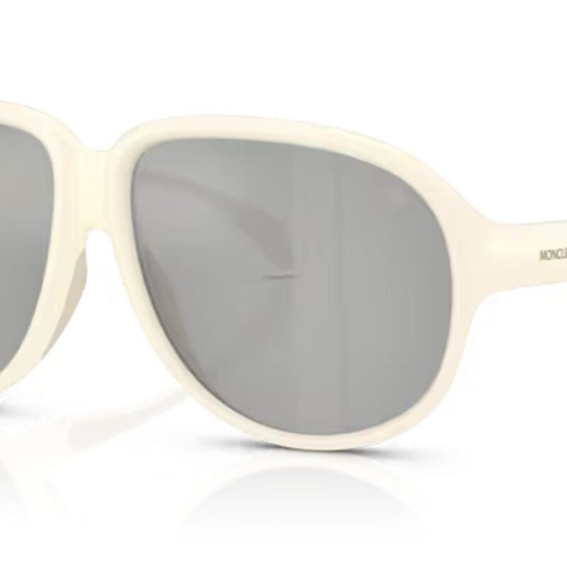 Moncler Men's ME8001 White/Grey Mirror Sunglasses Moncler Men's ME8001 White/Grey Mirror Sunglasses