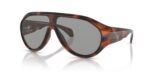 Moncler Men's ME8009U Polished Havana/Solidlight Gray Sunglasses