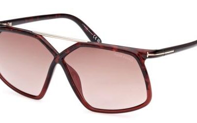 Tom Ford Women's MERYL FT 1038 Red Havana/Violet Pink Shaded Sunglasses