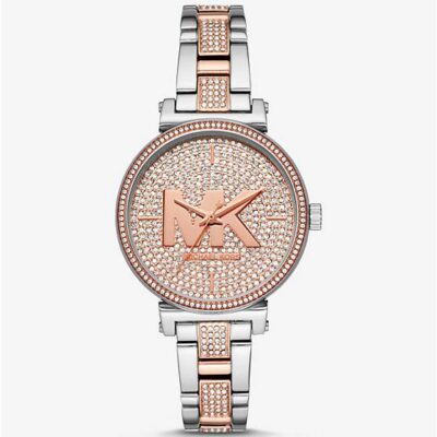 Michael Kors Women's 36mm Two-Tone Rose Gold Pave Watch (MK4446)