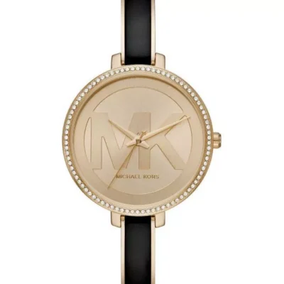 Michael Kors Women's 36mm Gold and Black Bangle Watch (MK4544)