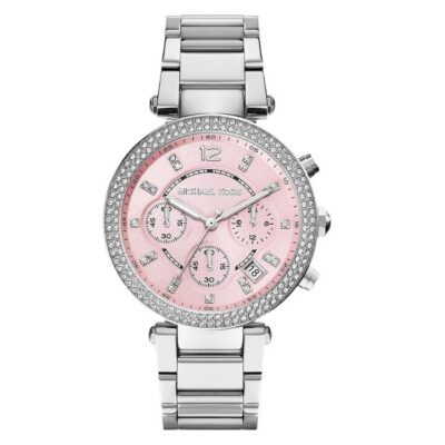 Michael Kors Women's Parker Chronograph 39mm Silver Pave Watch (MK6105)