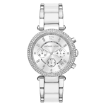 Michael Kors Unisex Parker Chronograph 39mm Silver White Watch (MK6354)