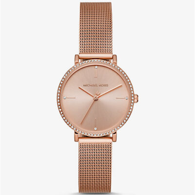 Michael Kors Women's 32mm Rose Gold Mesh Watch (MK7122)