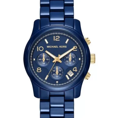Michael Kors Runway Women's 38mm Blue Chronograph Watch (MK7332)