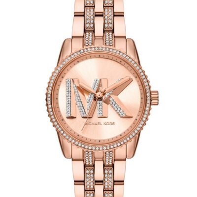 Michael Kors Women's 35mm Rose Gold Pave Logo Watch (MK7541)