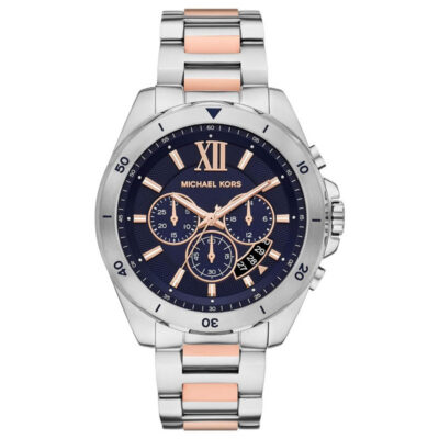 Michael Kors Men's Chronograph 45mm Two-Tone Rose Gold and Silver Watch (MK9065)