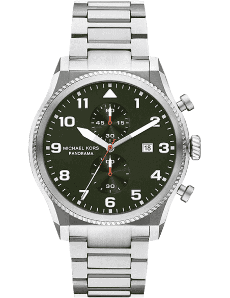 Michael Kors Men's Panorama Chronograph 44mm Silver Stainless Steel Watch (MK9196) Michael Kors Men's Panorama Chronograph 44mm Silver Stainless Steel Watch (MK9196)