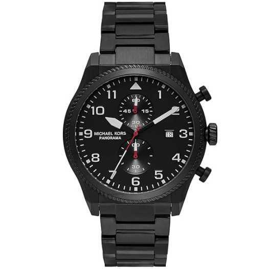 Michael Kors Men's Panorama Chronograph 44mm Black Watch (MK9198) Michael Kors Men's Panorama Chronograph 44mm Black Watch (MK9198)