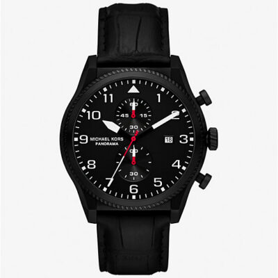 Michael Kors Men's Panorama Chronograph 44mm Black Watch (MK9201)