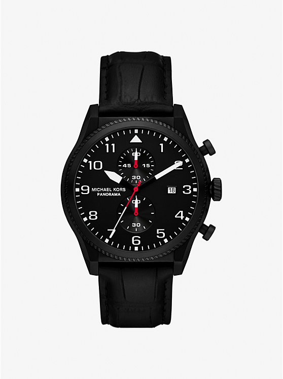 Michael Kors Men's Panorama Chronograph 44mm Black Watch (MK9201) Michael Kors Men's Panorama Chronograph 44mm Black Watch (MK9201)