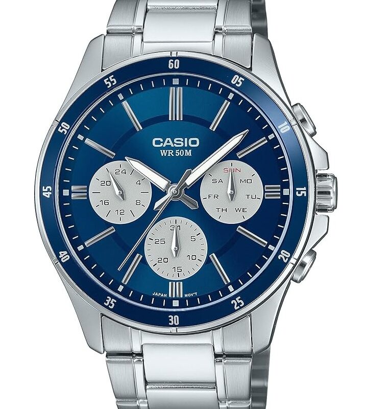 Casio Men's 43mm Stainless Steel Watch (MTP-1374D-2A3VDF) Casio Men's 43mm Stainless Steel Watch (MTP-1374D-2A3VDF)