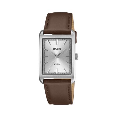 CASIO COLLECTION TANK - LEATHER, ARGENTEE Watch