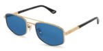 Police Men's NEW CROSSROADS 3 SPLQ84 Gold/Blue Mirrored Sunglasses