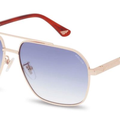 Police Unisex NEW CROSSROADS 4 SPLQ85 Rose Gold/Green Sunglasses
