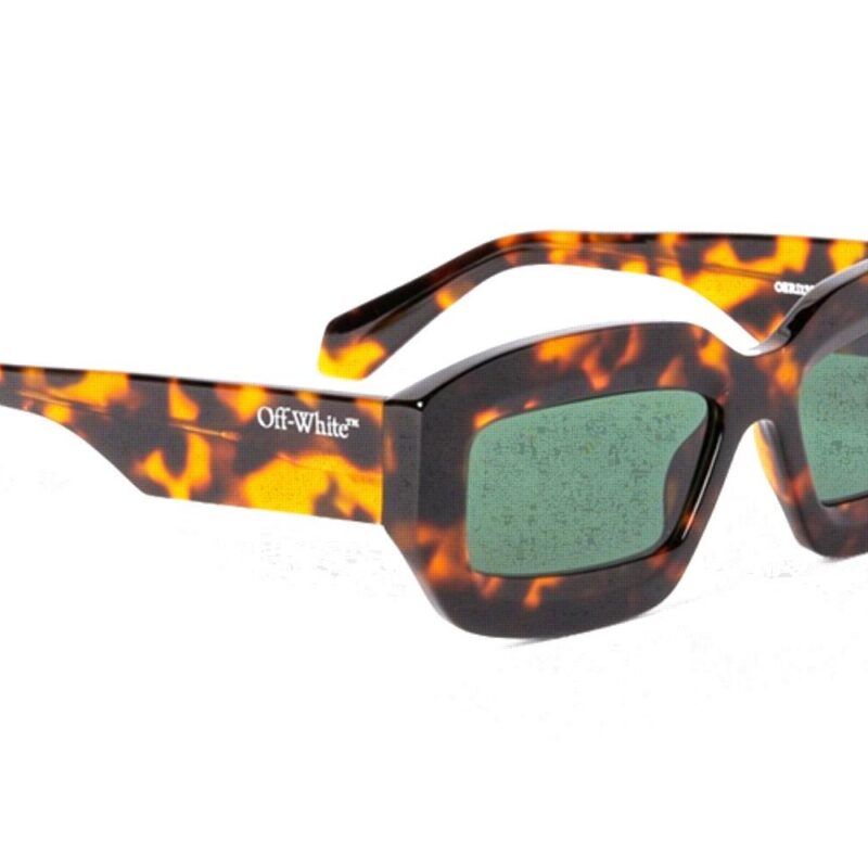 Off-White Men's OERI138 CHARLOTTE Havana/Green Sunglasses Off-White Men's OERI138 CHARLOTTE Havana/Green Sunglasses