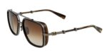 Balmain Men's OFFICIER Silver Black/Brown Shaded Sunglasses