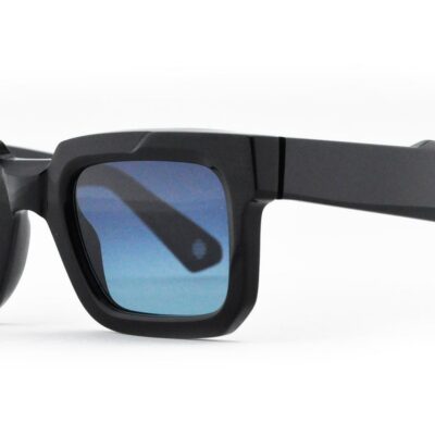 Ophy Men's PEI 2 Shiny Black/Blue Shaded Sunglasses