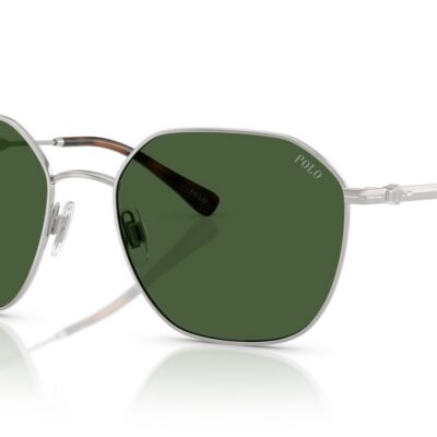 Polo Ralph Lauren Men's PH3160 Silver/Green Sunglasses