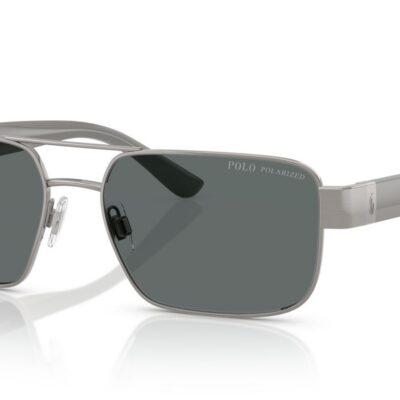 Polo Ralph Lauren Men's PH3161 Gunmetal/Dark Grey Polarized Sunglasses