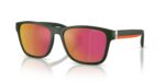 Polo Ralph Lauren Men's PH4229U Matte Dark Green/ Red Mirrored Orange Sunglasses