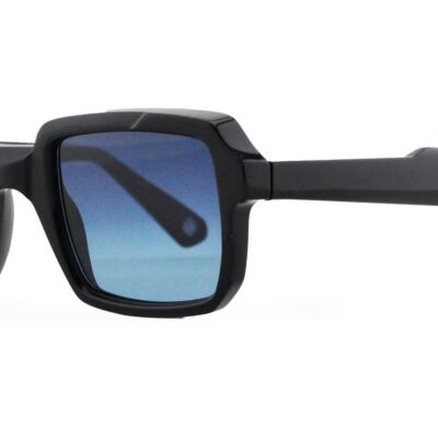 Ophy Men's PHILIP Shiny Black/Blue Shaded Sunglasses