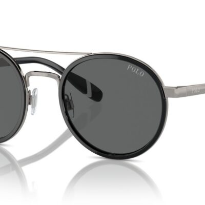 Polo Ralph Lauren Men's PH 3150 Black Ruthenium/ Dark Grey Sunglasses