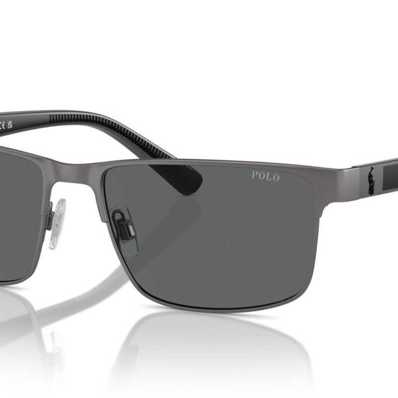 Polo Ralph Lauren Men's PH 3155 Matte Ruthenium/Grey Sunglasses
