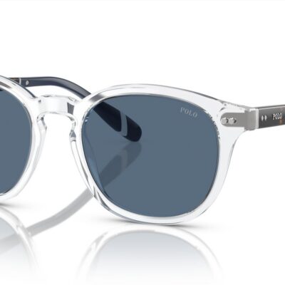 Polo Ralph Lauren Men's PH 4206 Shiny Crystal/Dark Blue Sunglasses