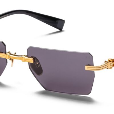 Balmain Men's PIERRE Gold - Black/Dark Grey Sunglasses