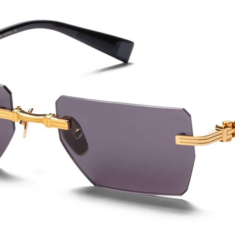 Balmain Men's PIERRE Gold - Black/Dark Grey Sunglasses