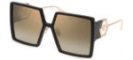 Philipp Plein Women's PLEIN DIVA SPP028M Shiny Black/Brown Gold Sunglasses