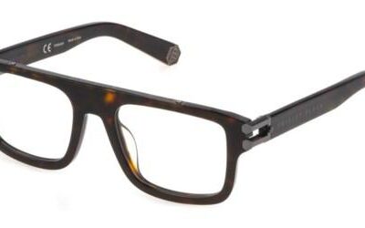 Philipp Plein Men's PLEIN LIGHTFIGHTER VPP021M Shiny Dark Havana Eyeglasses