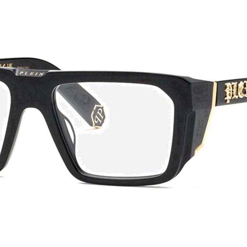 Philipp Plein Men's PLEIN MASTER VPP142M Shiny Black Eyeglasses Philipp Plein Men's PLEIN MASTER VPP142M Shiny Black Eyeglasses