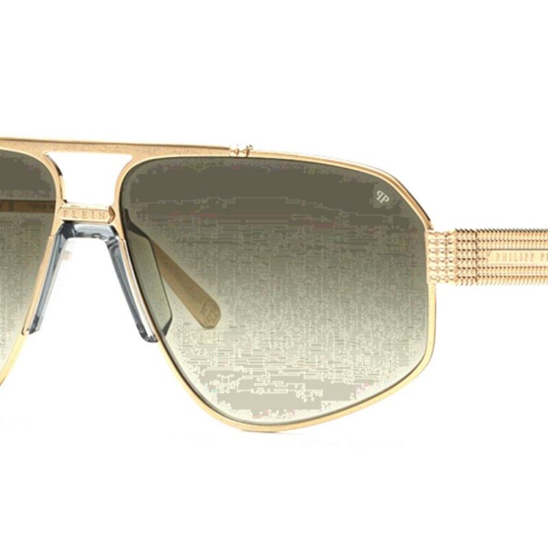 Philipp Plein Men's PLEIN ROCK SUPERHERO SPP106M Gold/Green Gradient Sunglasses