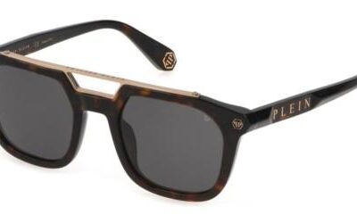 Philipp Plein Men's PLEIN TRAVELLER SPP001M Shiny Havana - Gold Marble/Brown Gradient Sunglasses