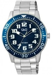 Q&q Men's 45mm Stainless Steel Watch (Q60B-002PY)
