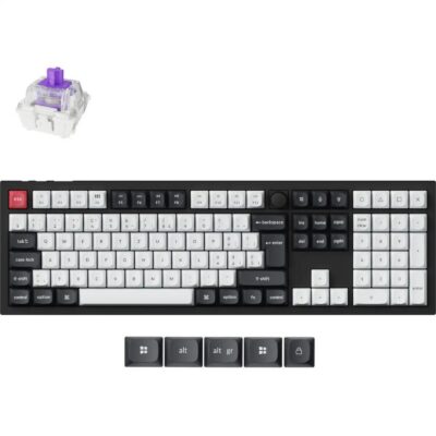 Keychron Q6 HE QMK Full-size Wireless Custom Mechanical Keyboard (Nebula Switch) – Carbon Black (Q6H-M1)