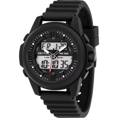 Sector Ex-48 Silicone Strap Black Dial Quartz R3251302001 Men's Watch