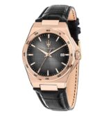 Maserati Velocita Leather Strap Black Dial Quartz R8851153001 Men's Watch