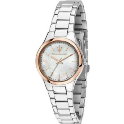 Maserati Women's Attrazione 30mm Two-Tone Rose Gold and Silver Stainless Steel Watch (R8853151503)