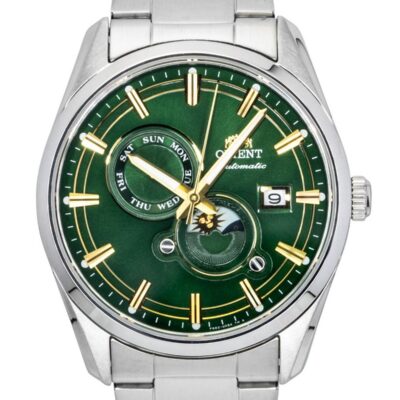 Orient Contemporary Stretto Sun And Moon Phase Green Dial Automatic RA-AK0314E Men's Watch
