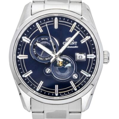 Orient Contemporary Stretto Sun And Moon Phase Navy Blue Dial Automatic RA-AK0315L Men's Watch